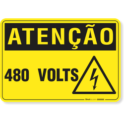 Placa Atenção 480 Volts