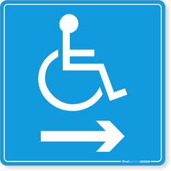 Placa Acesso Para Deficientes Físicos (Seta Indicativa Direita)