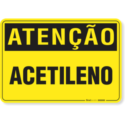 Placa Atenção Acetileno