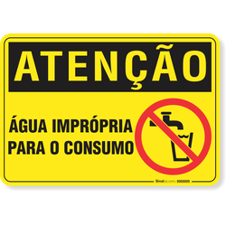 Placa Atenção Água Imprópria Para O Consumo