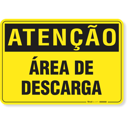 Placa Atenção Área De Descarga