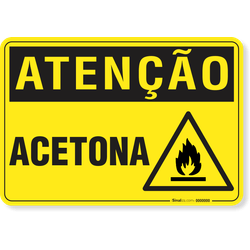 Placa Atenção Acetona