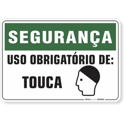 Placa Segurança  Uso Obrigatório De Touca