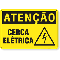 Placa Atenção Cerca Elétrica
