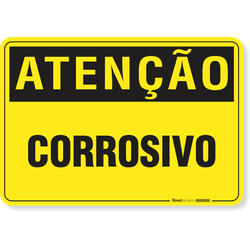 Placa Atenção Corrosivo