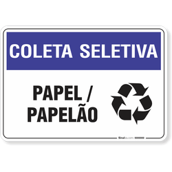 Placa Coleta Seletiva Papel Papelão
