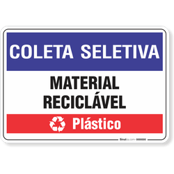 Placa Coleta Seletiva Material Reciclável Plástico