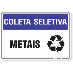 Placa Coleta Seletiva Metais