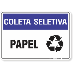 Placa Coleta Seletiva Papel