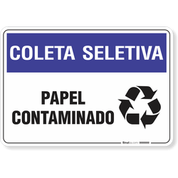 Placa Coleta Seletiva Papel Contaminado