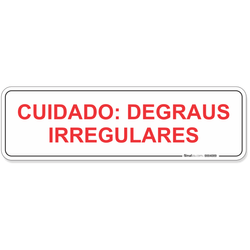 Placa Cuidado Degraus Irregulares Norma Bombeiros