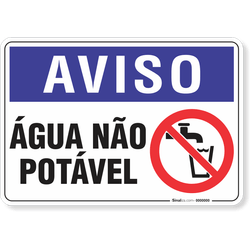 Placa Aviso  Água Não Potável