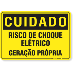 Placa Cuidado Risco De Choque Elétrico Geração Própria (CPFL/CELESC)