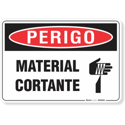 Placa Perigo Material Cortante