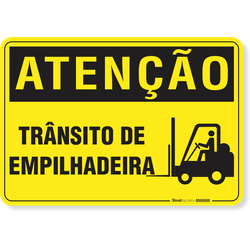 Placa Atenção Trânsito De Empilhadeira