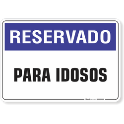 Placa Reservado Para Idosos