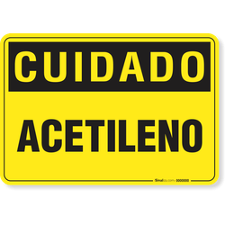 Placa Cuidado Acetileno