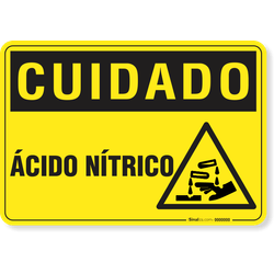 Placa Cuidado Ácido Nítrico Símbolo