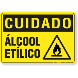 Placa Cuidado  Álcool Etílico