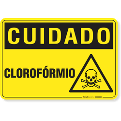 Placa Cuidado Clorofórmio