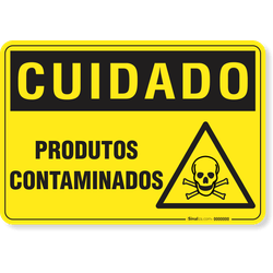 Placa Cuidado  Produtos Contaminados