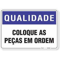 Placa Qualidade Coloque As Peças Em Ordem