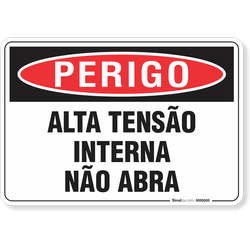 Placa Perigo Alta Tensão Interna Não Abra
