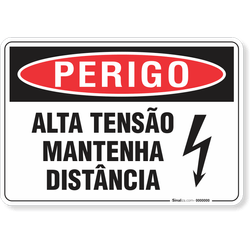 Placa Perigo Alta Tensão Mantenha Distância