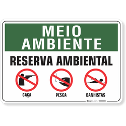 Placa Meio Ambiente Reserva Ambiental