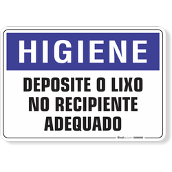 Placa Higiene Deposite O Lixo No Recipiente