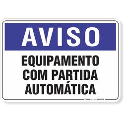 Placa Aviso  Equipamento Com Partida Automática