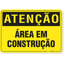 Placa Atenção Área Em Construção