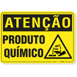 Placa Atenção Produto Químico