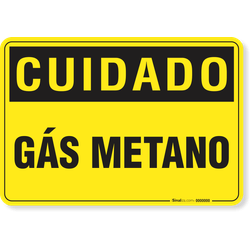 Placa Cuidado  Gás Metano