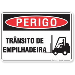 Placa Perigo Trânsito De Empilhadeira