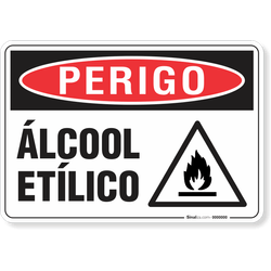 Placa Perigo Álcool Etílico