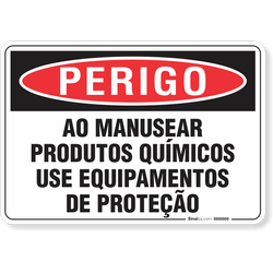 Placa Perigo Ao Manusear Produtos Químicos Use Epi