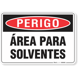 Placa Perigo Área Para Solventes