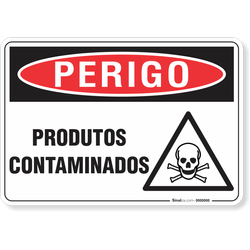 Placa Perigo Produtos Contaminados