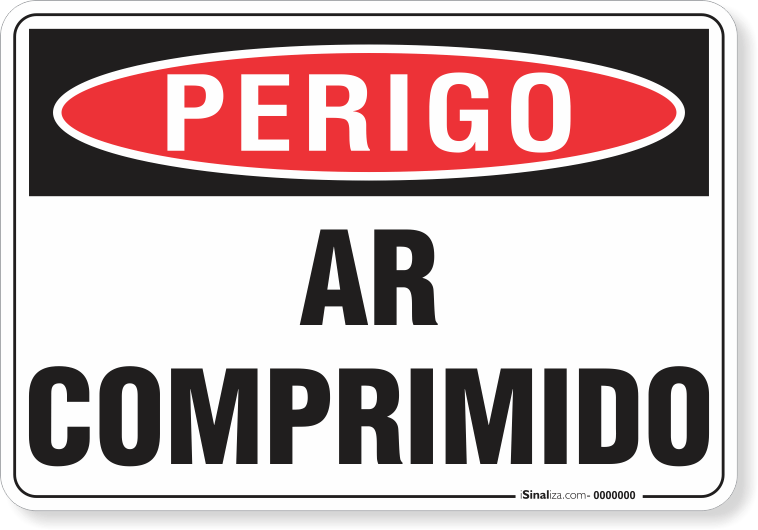 Placa segurança ar comprimido use com cuidado