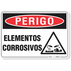 Placa Perigo Elementos Corrosivos
