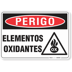 Placa Perigo Elementos Oxidantes