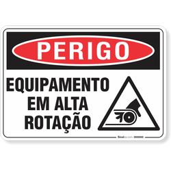 Placa Perigo Equipamento Em Alta Rotação