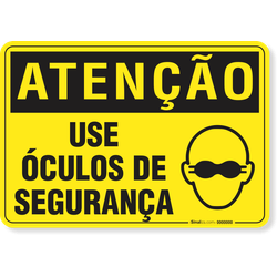 Placa Atenção Use Óculos De Segurança