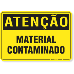 Placa Atenção Material Contaminado