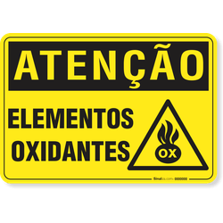 Placa Atenção Elementos Oxidantes
