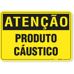 Placa Atenção Produto Cáustico