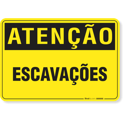 Placa Atenção Escavações