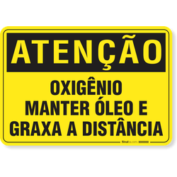 Placa Atenção Oxigênio Manter Óleo E Graxa A Distância