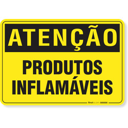 Placa Atenção Produtos Inflamáveis